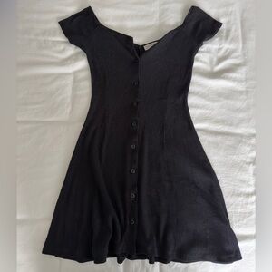 Urban Outfitters Black Button Mini Dress